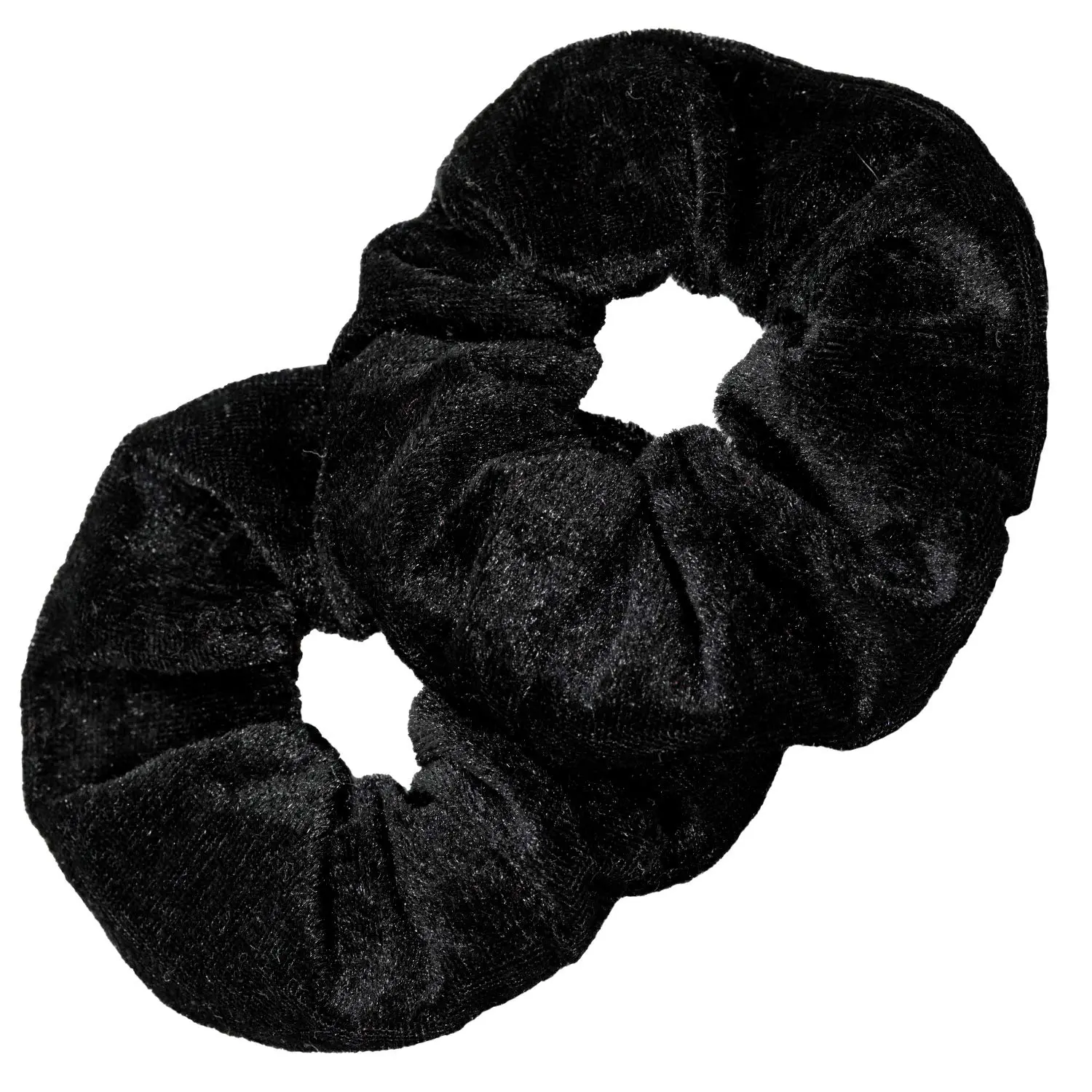 Female Velvet Scrunchies - Elastic Hair Ties, Ponytail Holders for Women (Black), Daily, Everyday, Casual