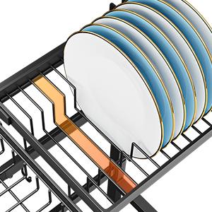 3 Tiers 6 Baskets Over The Sink Dish Drying Rack Extendable (24.8 "-35.4"), Large Dish Drying Rack, Kitchen Cutlery Drainer Metal Storage Counter Rack