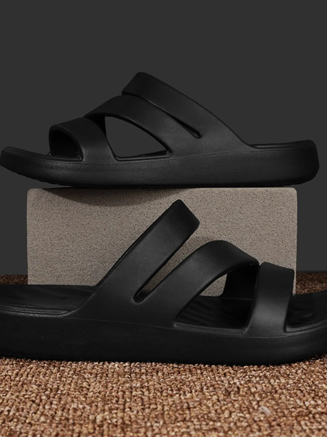 Summer New Beach Slippers Sliders Shoes for Women, Beach Slides Footwear, Casual Quick-Dry Anti-Slip Summer Outdoor Footwear Water Shoes, Outdoor Sandals, Soft Sole, One-Step On, Eva Material