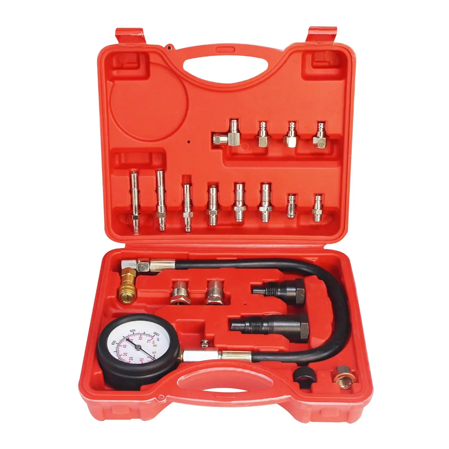 Diesel Engine Compression Tester Automotive Fuel Pressure Tester Kit, Engine Compression Gauges Tool 1000 PSI Cylinder Compression Gauge for Car and Truck