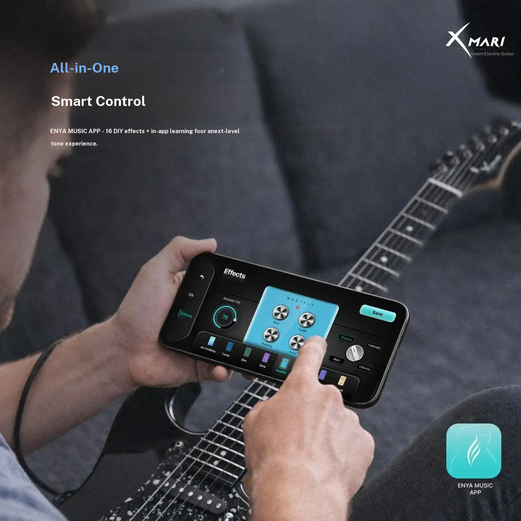 Xmari Smart Electric Guitar Kit - Carbon Fiber Body, Alnico