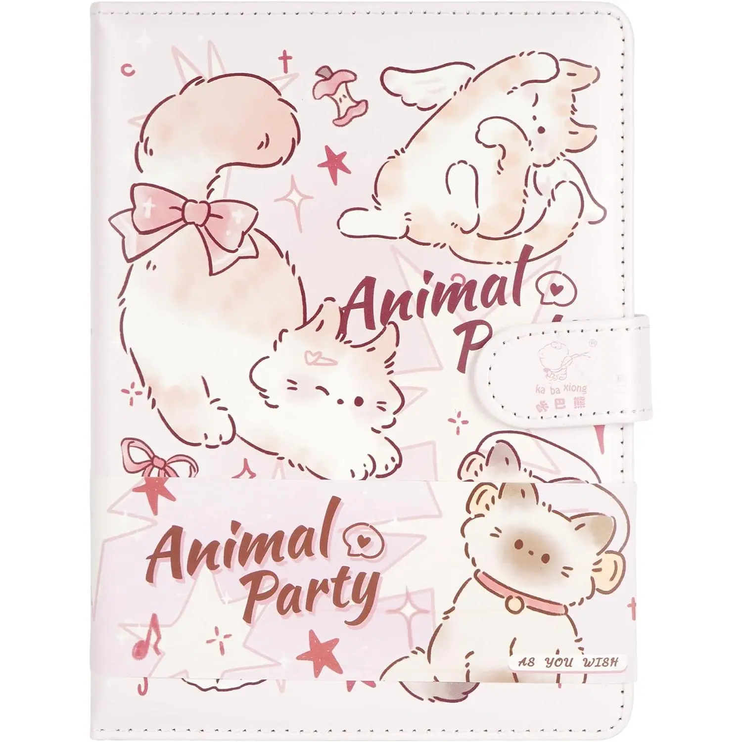 Cute Cartoon Notebook Kawaii Journal Notebook  Sketchbook Leather Cover Diary Notepad Travel Notebook,