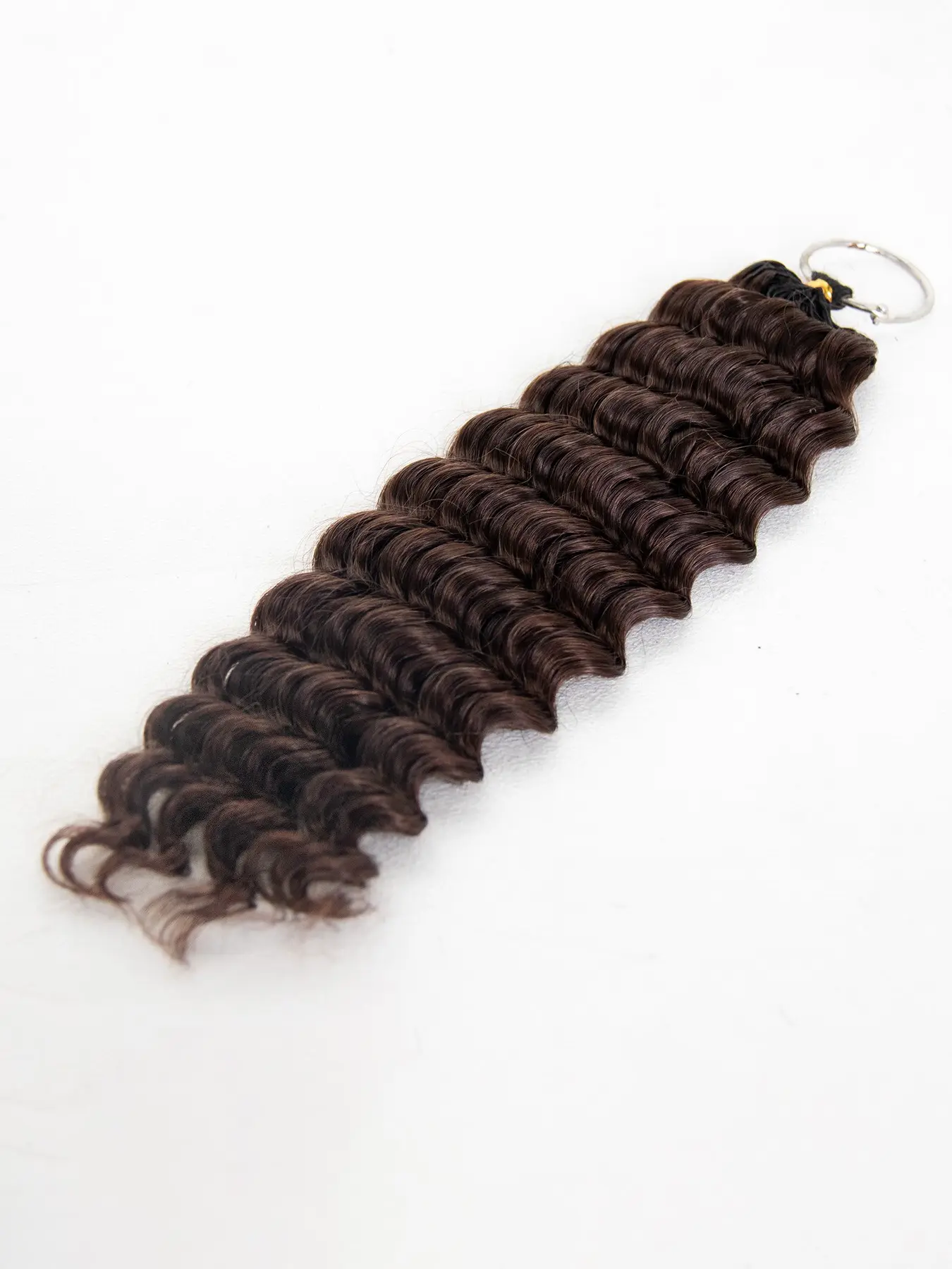 Deep Wave Feather Crochet Hair Human Hair #4 Color Invisible Miracle Knots Crochet Hair Human Hair 60g Pre-Separated Human Crochet Hair Reusable Brazilian Human Hair Bundles Braiding Hair Deep Curly Bundles