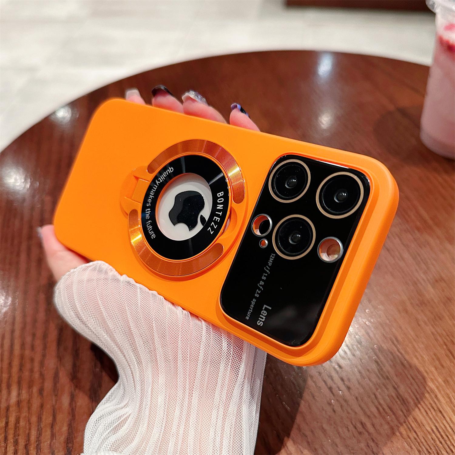 Kickstand Case for iPhone 12 13 14 15 16 17 Pro Max Case, Large Viewport Design, Hard PC Built-in Luxury Camera Lens Protector Full Protection Phone Cover with Magsafe for Women Girls Boy Men