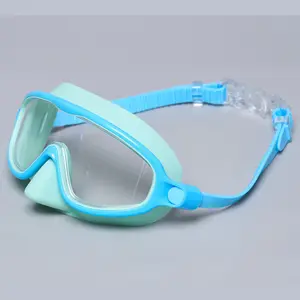 Children's and adults' diving goggles, waterproof and anti-fog silicone swimming goggles, high-definition, comfortable, large-frame, nose-protecting swimming goggles equipment