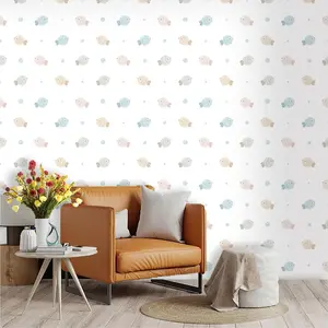 Morandi Light Fish Wallpaper, PVC Mould-Proof, Self-Adhesive, Ideal for Kitchen/living Room/bedroom, Easy Peel-And-Stick, Wall Decor