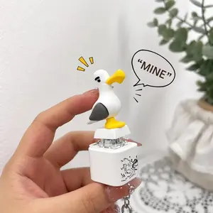 Seagull Mine! Button Keychain with Real Sound and LED Light, Fun Interactive Gift, Perfect for Friends and Family, Summer Present