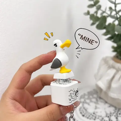 Seagull Mine! Button Clicker Keychain with Real Sound and LED Light, Fun Interactive Gift, Perfect for Friends and Family, Summer Present, Cool Keychains