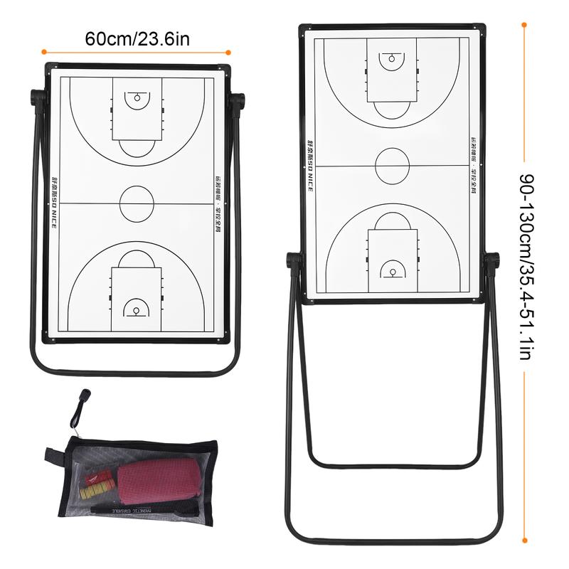 Double Sided Basketball Board with Markers Eraser Professional Basketball Game Pad Multi-Purpose for Basketball Soccer Volleyball Coaches