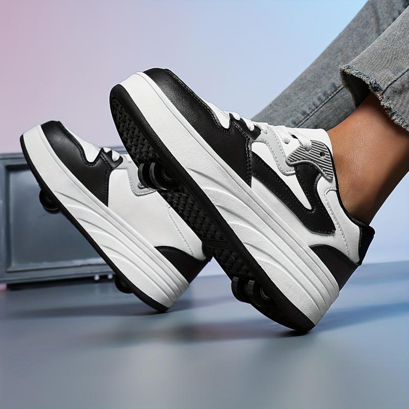 Retro Roller Skate Sneakers - Versatile, Detachable Wheels Outdoor & Streetwear, Comfortable, All-Season