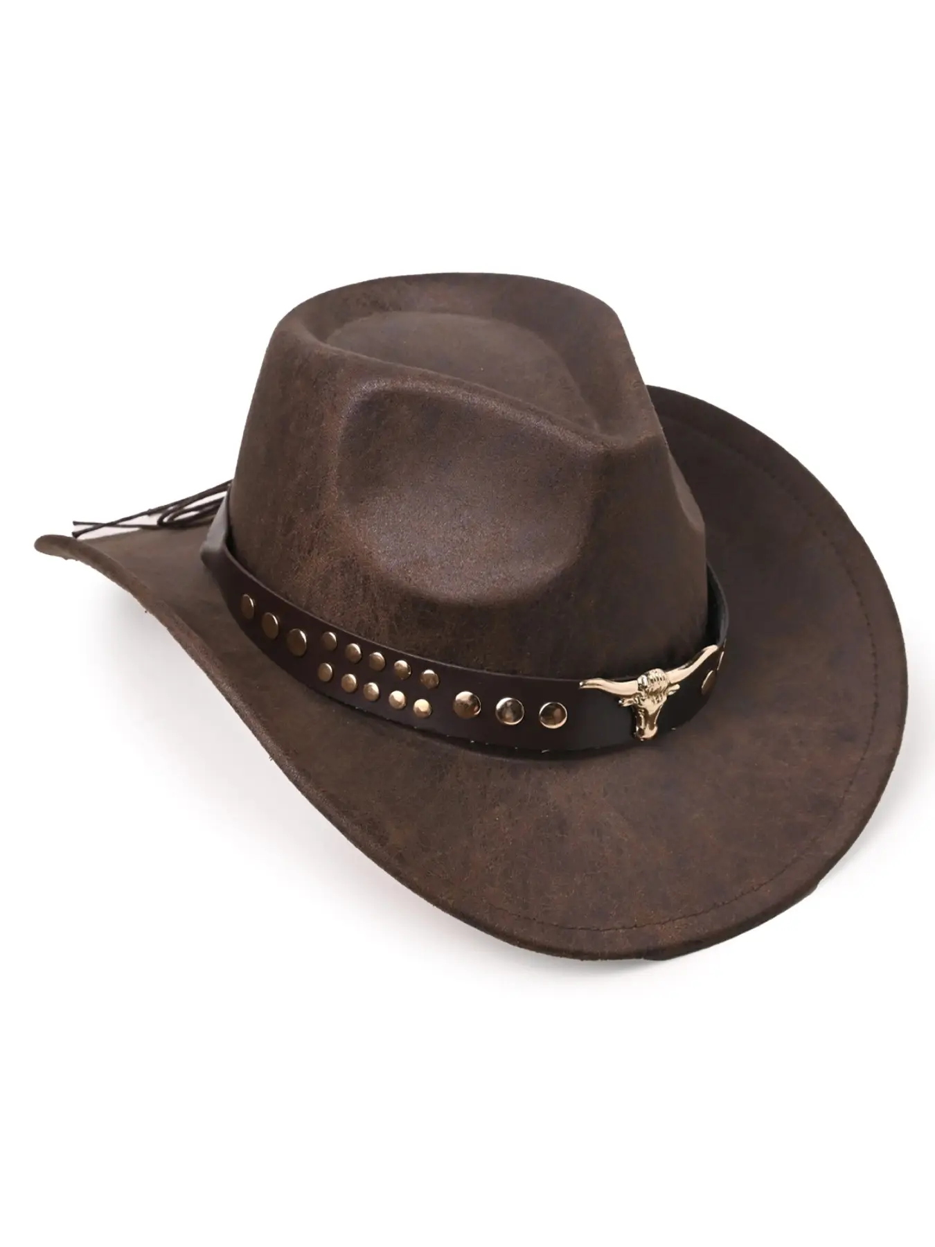 Vintage Western Cowboy Hat for Men and Women, Cowgirl Hat, Wide Brim Visor Hat with Metal Buckle, Geometric Pattern, All Seasons