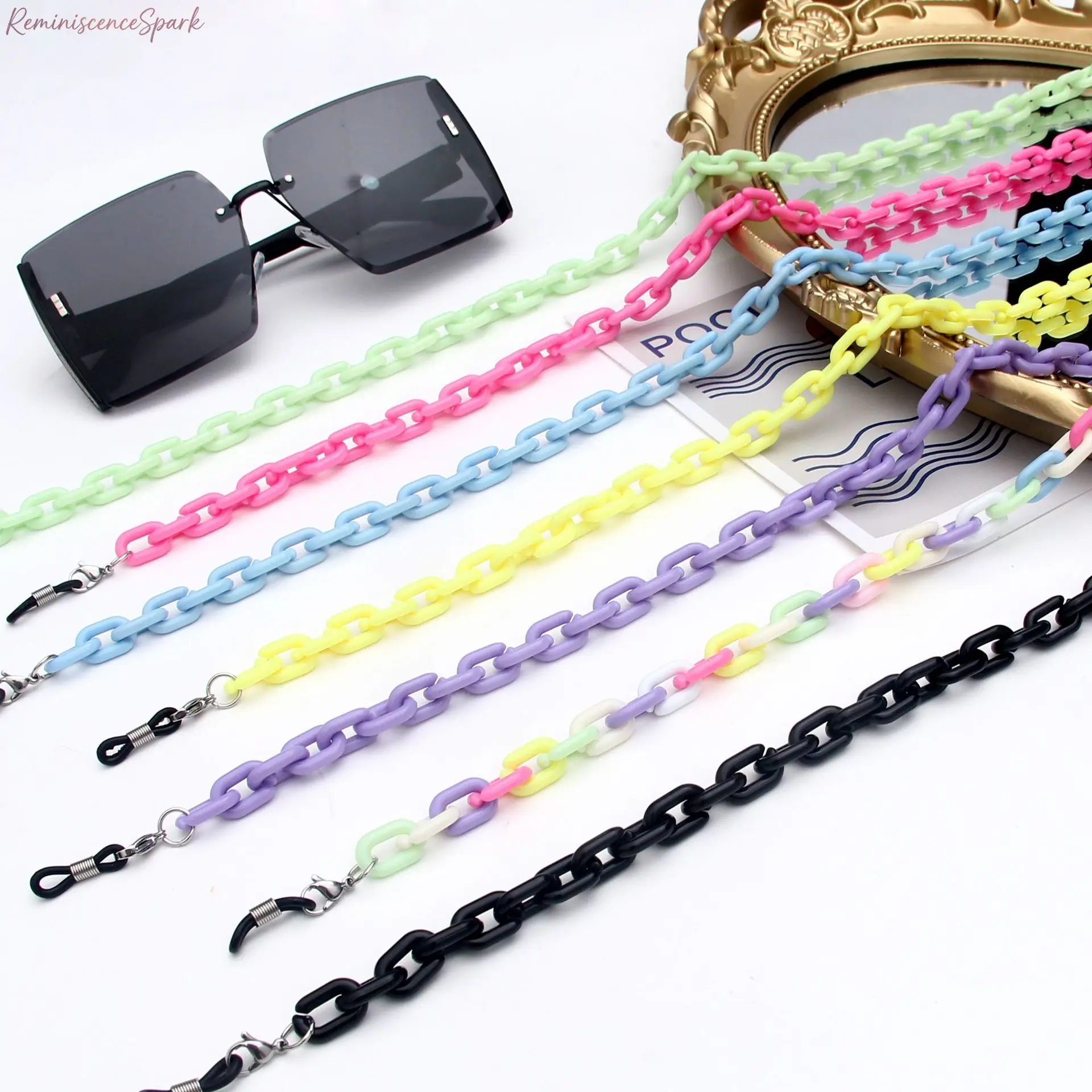 Handmade Loop Decor Acrylic Multi-Purpose Neck Lanyard, Universal Decorative Strap for Eyeglasses, Face Masks & Earphones, Unique Statement Fashion Accessory for Back-to-School, Daily Commute, Travel & Casual Street Styling