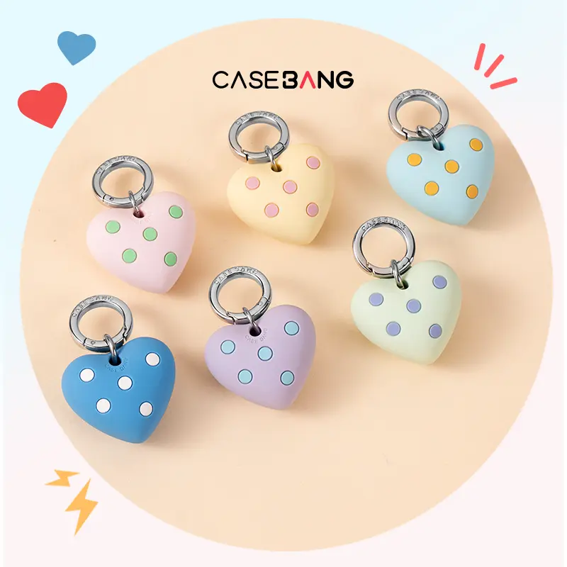 CASEBANG 3D Polka Dot Heart Charm Pendant,compatible with all phones and cases