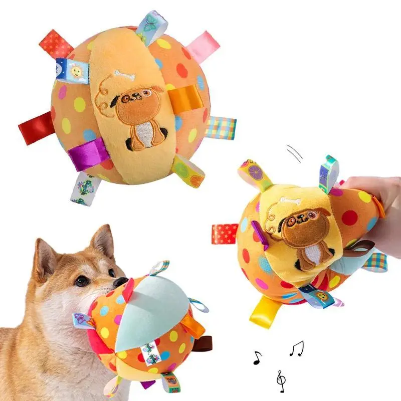 Interactive Nylon Ball Dog Toy for Aggressive Chewers - Bite-Resistant, Bright, Plush Handle with Sound Bell, Aids Training, Provides Energy Relief, Enhances Playtime, Prevents Boredom, Dog Pet Supplies, Interactive Ball