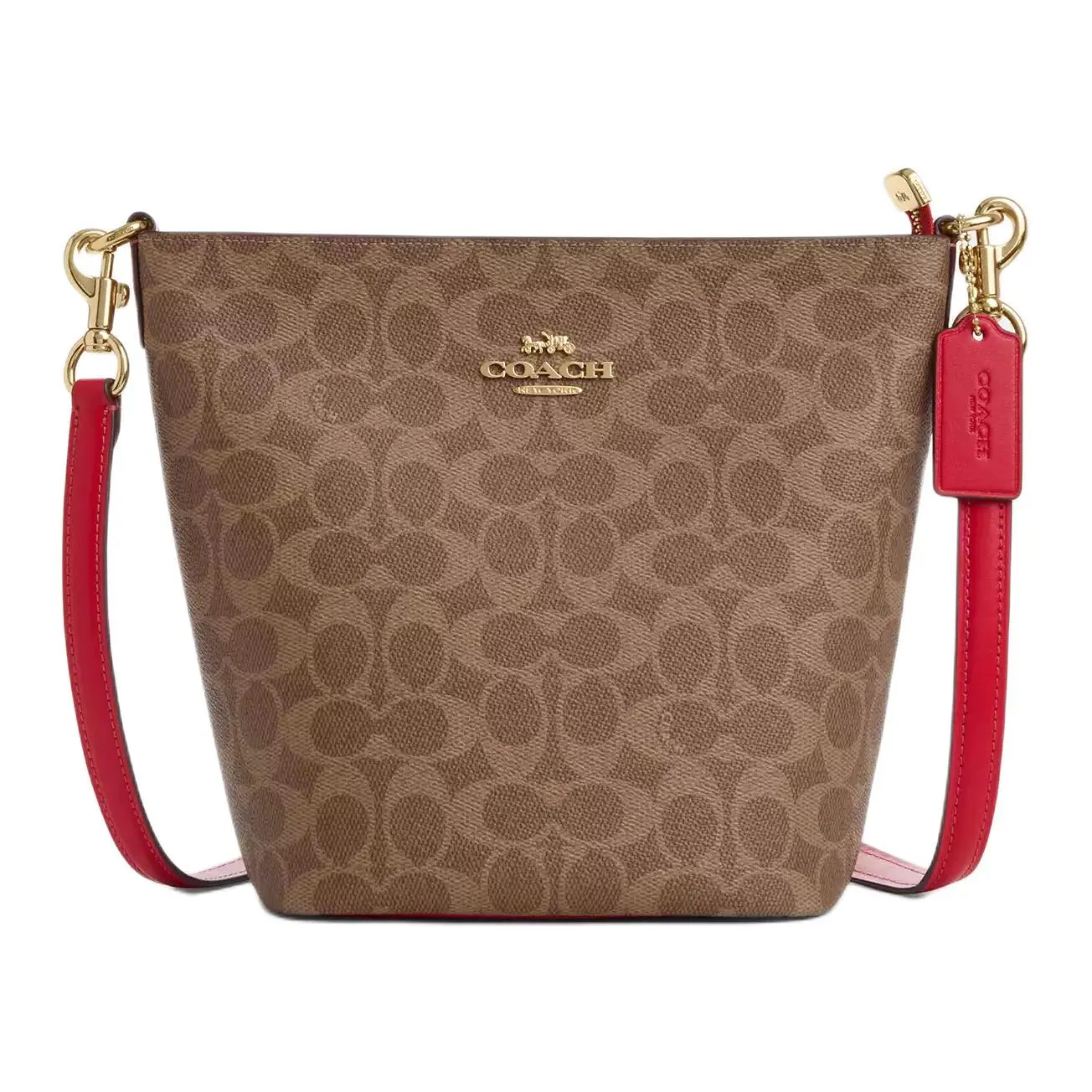 COACH Logan 25 Crossbody Shoulder Bag for Women – Logo-Zip Closure, Coated Canvas and Leather, Multicolor
