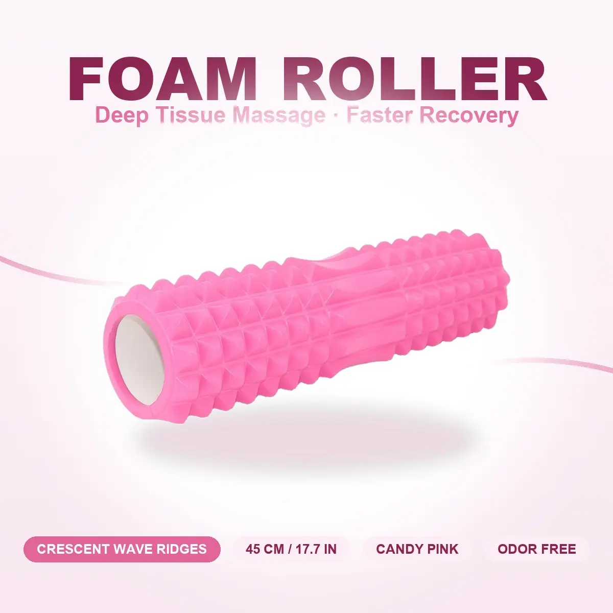 Fitness Foam Roller, Multi-Color Crescent Massage Roll, Lactic Acid Relief, Leg Slimming, Relaxation, Pilates Yoga Essential