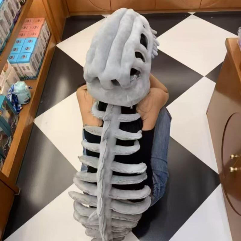New dinosaur skeleton funny hood hat children's plush toys boys doll funny skeleton cross-border