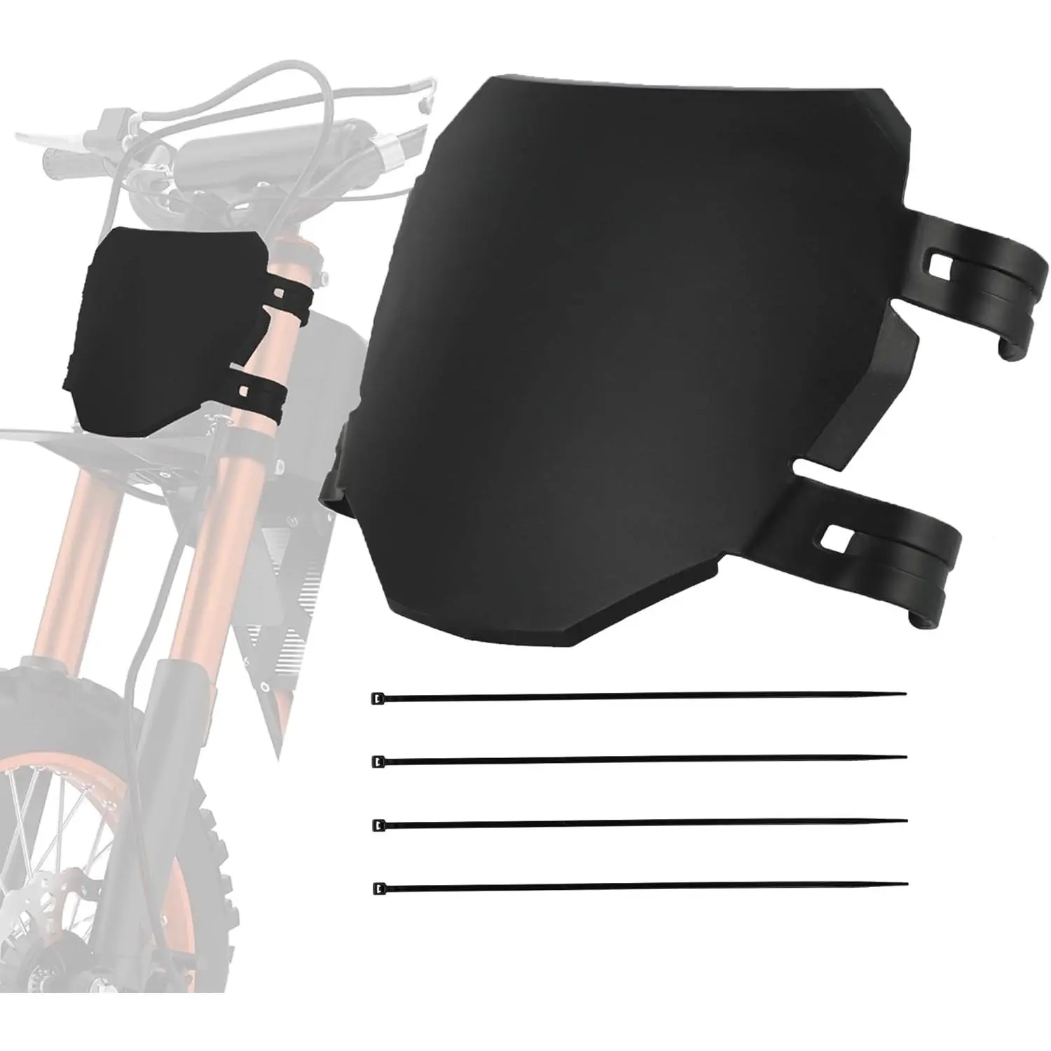 Black Electric Dirt Bike Front Number Plate - Motorcycle Replacement Part for Yozma IN10, Ridstar Q20, Tuttio Soleil01, TST R002, Surron Light Bee LBX, Talaria Taparia Sting, E Ride Pro, Macfox, YVY - 170mm Length, Eride Pro