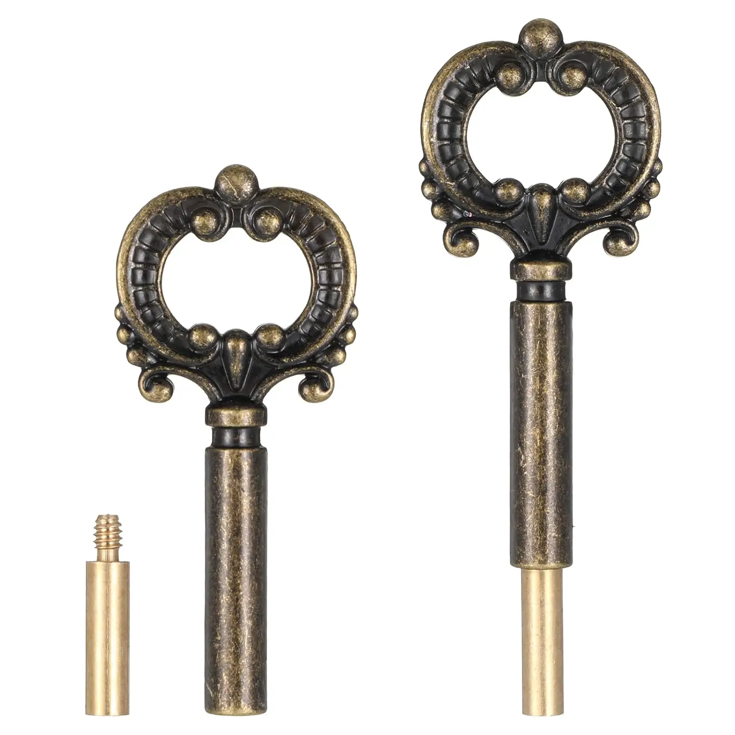 2 count Lamp Turn Knob, /Off  Lamp Turn  Knobs with 1/2" Extensions Antique Brass Metal Lamps Socket   Turns Knobs for Floor & Table Lamps