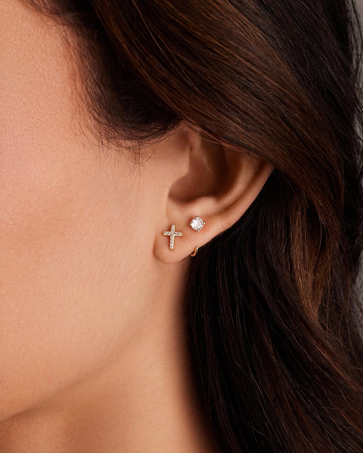 925 Sterling Silver Huggie Half Hoop Earrings |   Hypoallergenic Minimalist Tiny Cartilage Earring