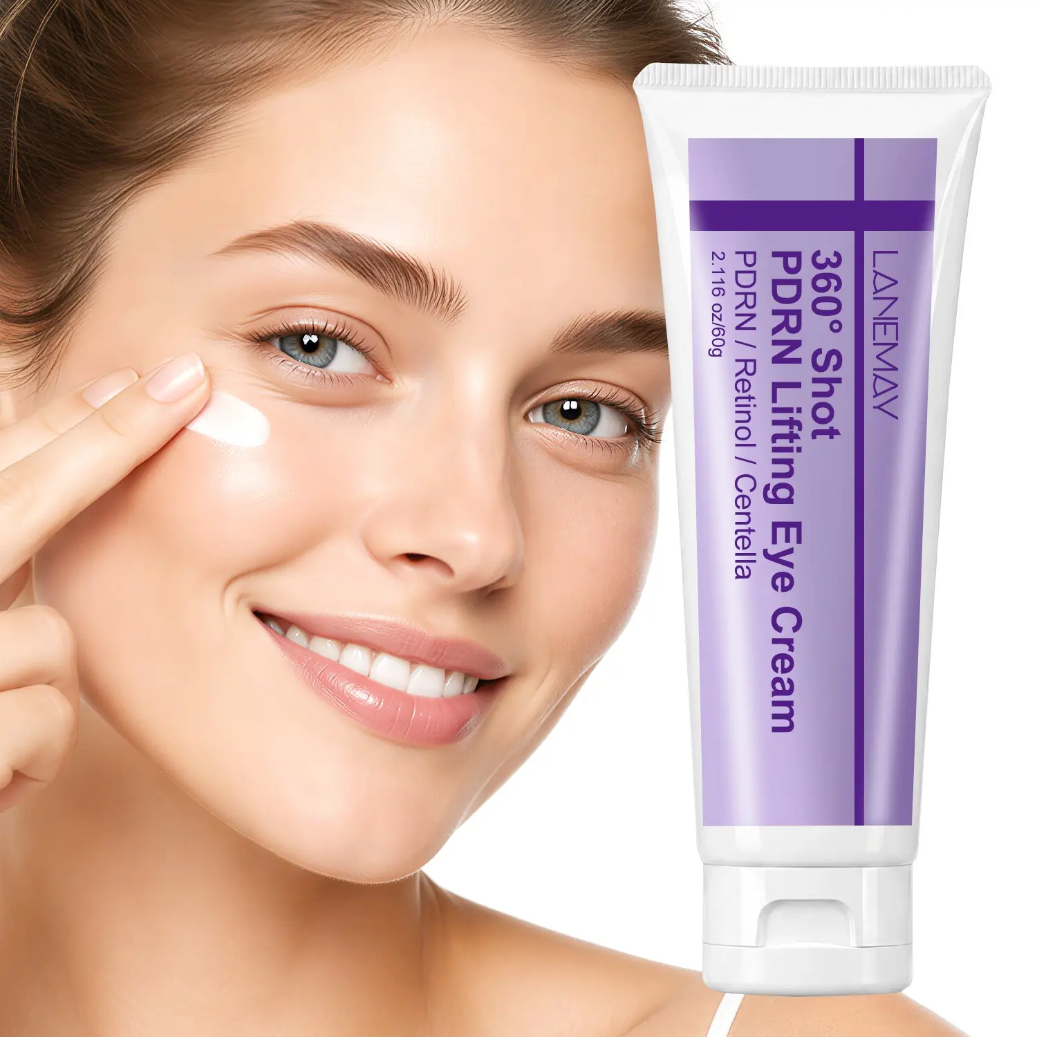 60g PDRN Firming Eye Cream with Centella, Retinol - Precise Eye Lifting, Hydrating, Moisturizing & Nourishing, Brightening Glow - For Laxity & Fine Lines, Daily Anti-Wrinkle Care