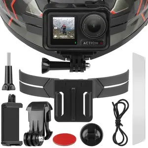 Slim Flexible Motorcycle Helmet Chin Mount Strap, Compatible with Gopro Hero 13 12 11 10 9 8 7 6 5 4, Dji Osmo 5 4, Insta 360, Mobile Phone, Action Cameras