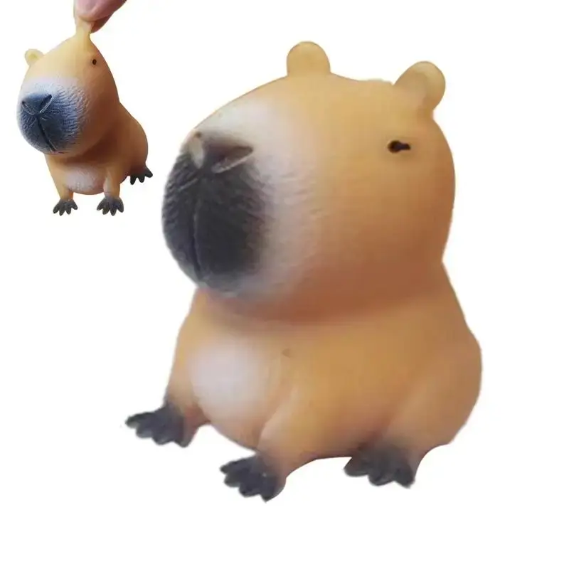 Cute Cartoon Capybara Stuffed Squeeze Fidget Toy - Unisex PP Plastic Stress Reliever with Playful Look, Ages 6+ Relaxing Gift for Kids