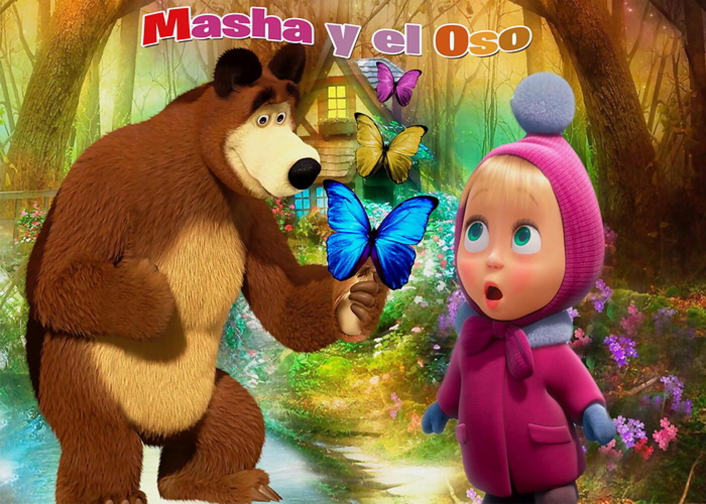 Mashas And Bear-Themed Multi-Pattern Background Banner Decoration - Children's Birthday Party Baby Shower First Birthday Background Party Decoration Items