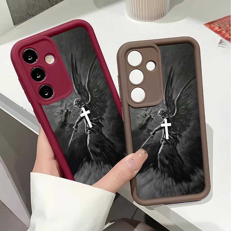 The angel whoap pearedto Balaam Soft&Flexible TPU Silicone Phone Case For Galaxy S26 Ultra S25 Edge S24 FE S23 S22 S21 Plus A13 A14 A15 A16 A17 A33 A34 A35 A36 A52 A53 A54 NOTE20 Durable|Shockproof|Full Camera Protection|Anti-Fingerprint