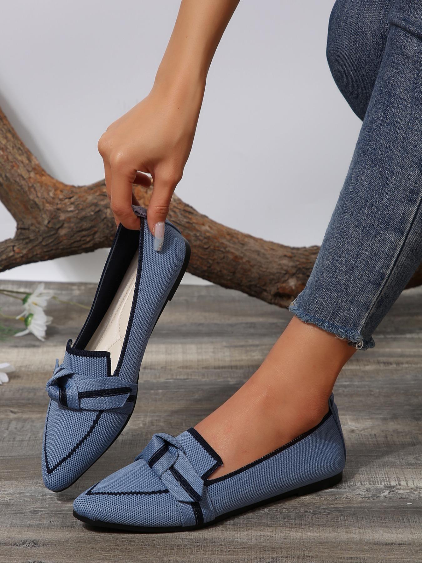 Women's Fashion Leopard Print Bow Decorated Slip on Moccasins, Casual Comfortable Pointed Toe Flat Shoes for Daily Wear, Lightweight Breathable Shoes for All Seasons