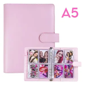 Aesthetic A5 Photocard Binder (100 Pockets) 💖 Premium Pink PU Leather Album Gift for Kpop Fans & Collectors - Includes 25 Clear Sleeves - Perfect for Photocard Collection, Polaroid Storage & Journaling ✨