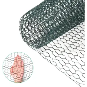 Chicken Wire, 15.7 x 90.5 Inches, Green, Hexagonal Mesh, Galvanized Metal Poultry Wire Netting for Crafts, Poultry, Garden