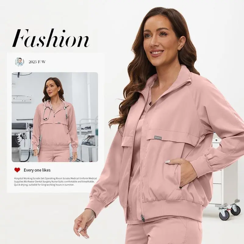 Women's Medical Clinical Jacket - Surgical Uniform for Hospital, Pet Grooming & Surgery Use Womenswear Clothes