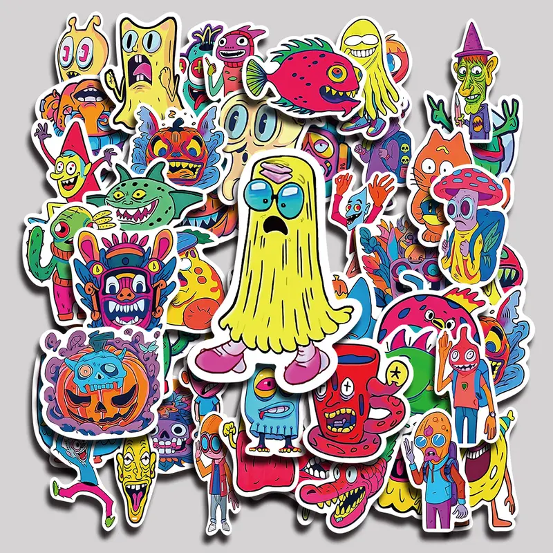 50PCS Horror Graffiti Aesthetic Vinyl Stickers Pack for Laptop Water Bottle Phone Case Skateboard Journal Scrapbook DIY Decoration