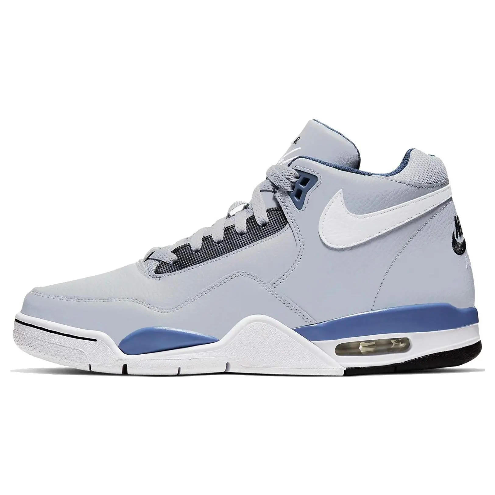 Nike Flight Legacy Men's Mid-Top Retro Basketball Shoes in Gray and Blue Verifiable, with credentials and supporting global authentication