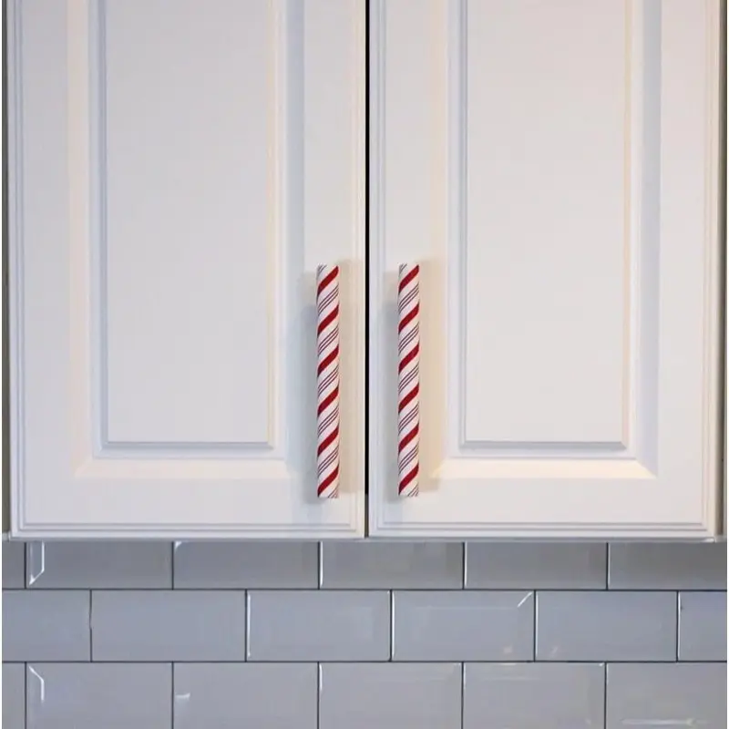 2pcs Red & Striped Peppermint Candy Cane Garland - Durable Plastic Christmas Tree & Mantel Decorations, No Electricity Needed, Easy to Hang with Loops, Festive Holiday Decor for Doors, Walls, Railings - Year-Round Party Decorations