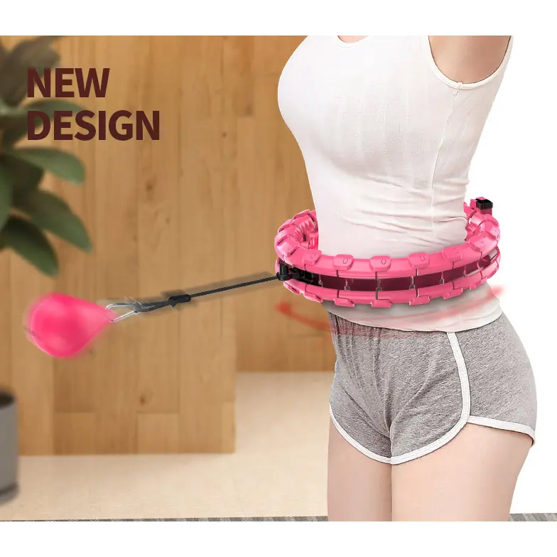 Weighted Smart Hula Hoop, 24 Knots Detachable Exercise Hoop for Sports & Outdoor Fitness, Massage Waist Muscles