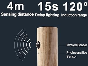Wooden Motion Sensor Night Lights, Magnet Body Hallway Lamp, Rechargeable LED Wall Sconces, Portable for Stairway Bedroom, Battery Powered (White Ash Wood 2PC)