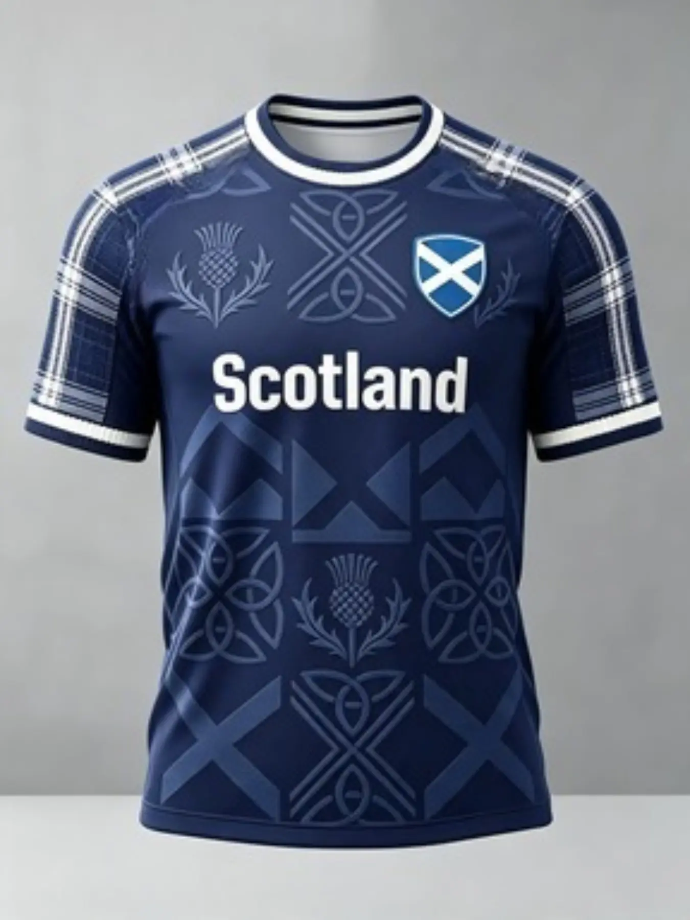 Scottish Theme Fan Jersey, Celtic Style Unisex Long Sleeve Tee, Breathable Moisture-Wicking Casual Streetwear, Round Neck Pullover