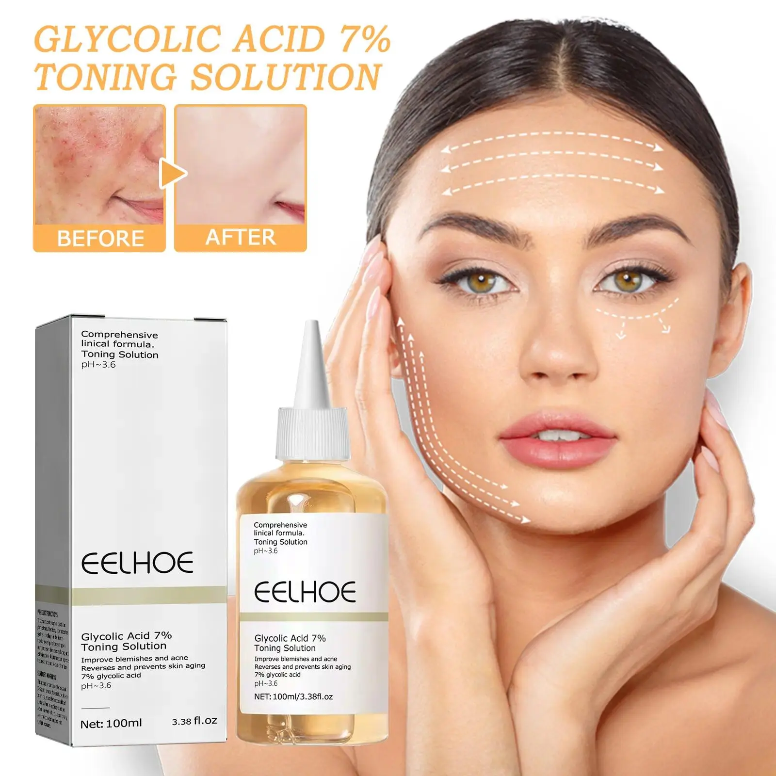 (Buy 1 Get 1 Free) Glycolic Acid 7% Exfoliating Toner - Gentle Exfoliate, Repair, Moisture-Boosting, Acne-Friendly Daily Toner for Even-Looking Skin Tone