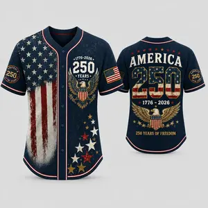 USA 250th Anniversary Baseball Jersey Shirt 1776-2026 Statue of Liberty Eagle American Flag Patriotic Button Down Jersey Unisex Men Women Vintage Distressed Freedom Liberty Stars and Stripes 4th of July Independence Day Sports Streetwear, Retro Patriotic