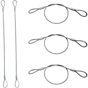 10 Pack 2mm Thickness 12 inch Length Braided Steel Coated Safety Cable Luggage Lock, Stainless Steel Cable with Loops