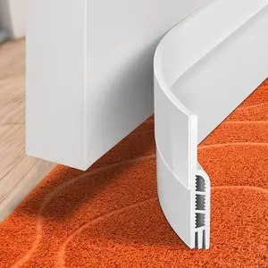 Under Door Draft Stopper Door Bottom Seal Strip 2 Pack Weather Stripping Noise Blocker with Silicone Body and 3M Adhesive Tape Modern Minimalist Style for Home Bedroom Living Room Front Door