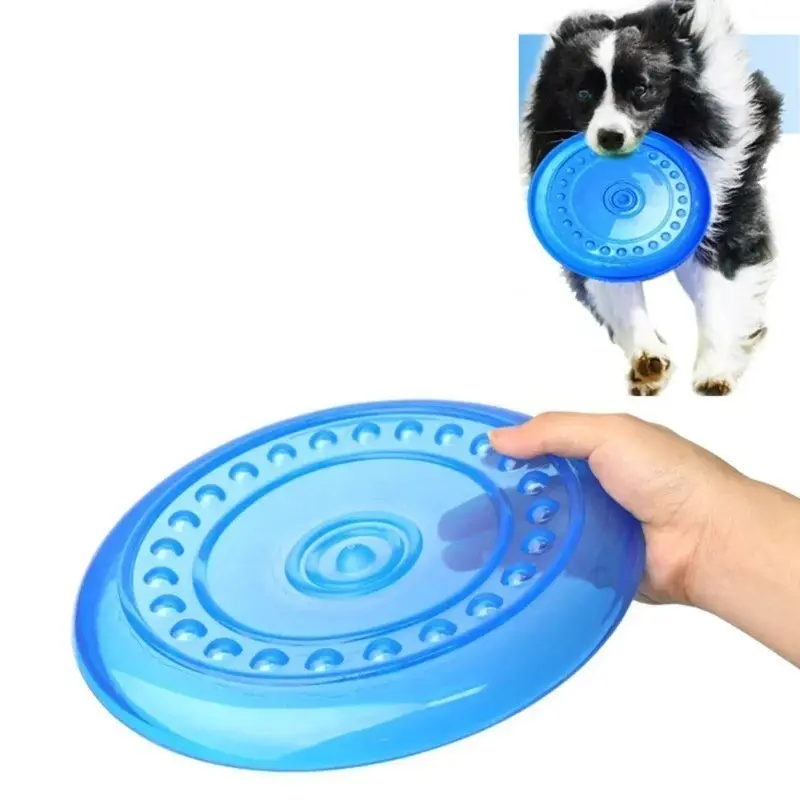 Transparent Soft TPE Dog Frisbee, Bite Resistant Floating Training Toy, Non-Slip Safe Interactive Disc for Small Medium Large Dogs Outdoor Camping