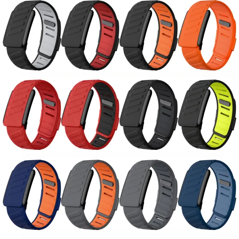 1pc Two-Tone Silicone Waterproof Wrist Band Compatible With WHOOP 5.0 Standard, WHOOP 5.0 MG, Soft Sweat Resistant Adjustable Replacement Wrist Strap Accessory (Tracker Not Included)