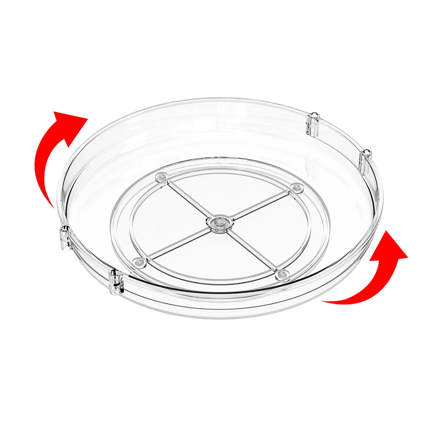 Lazy Susan Organizer, 9.5 Inch, Kitchen Lazy Susan Turntable Rotating Tray for Cabinet, Turntable Organizer for Pantry Organizers and Storage, Non-Skid Fridge Organizer, Condiment Jar Holder, Acrylic Organizer
