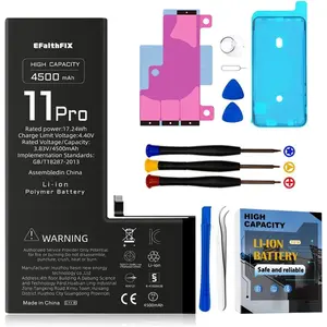 4500mAh Upgraded Replacement Battery Compatible with iPhone 11 PRO, High Capacity New 0 Cycle A+ Battery Replacement for iPhone 11 PRO, Model A2160 A2217 A2215 with Complete Repair Tool Kit