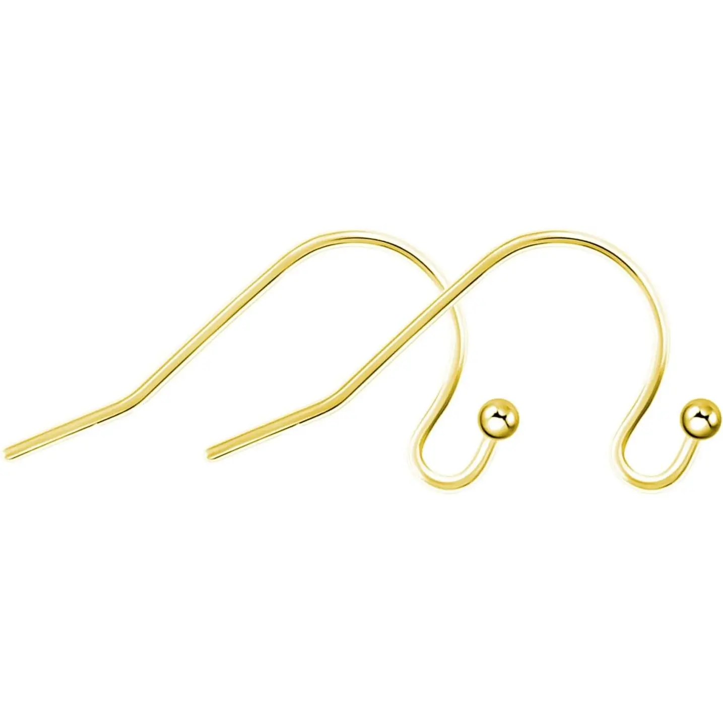 2/6/12/24pcs Ball Dot Titanium Earring Hooks Pure Titanium Earring Findings for Jewelry Making White Gold/Gold Plated 20G