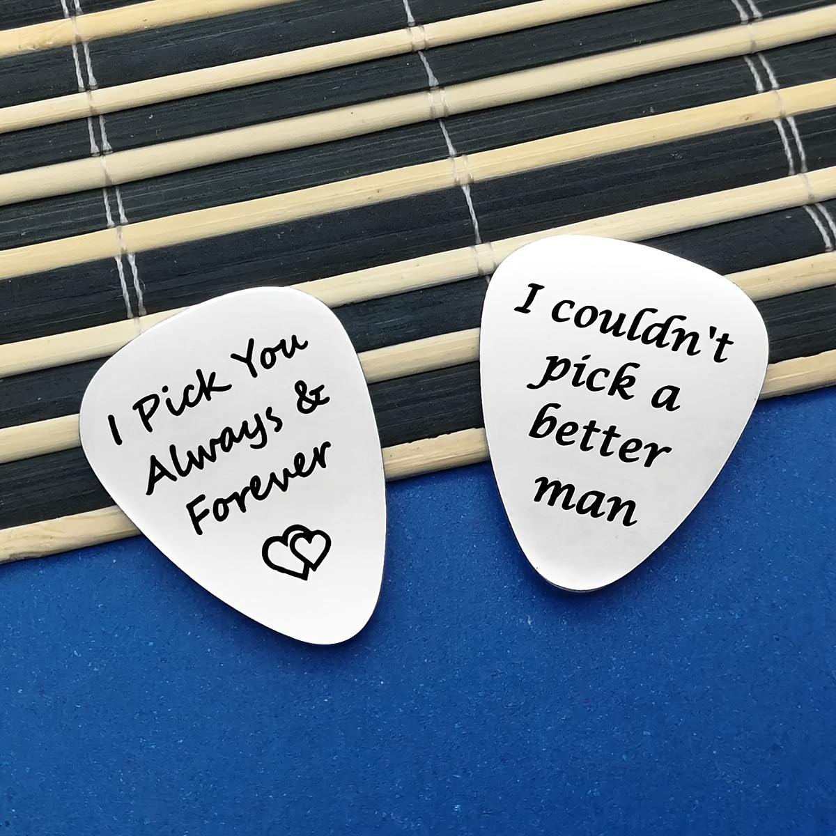 Guitar Pick, Stainless Steel Guitar Pick, Engraved Heart Guitar Pick, Music Accessories for Birthdays, Anniversaries