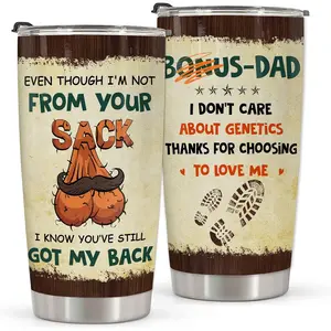 Bonus Dad Tumbler Funny 20 Oz – Fathers Day or Birthday Gifts from Daughter or Son for a Bonus or Stepdad –  Unique Appreciation Present,Insulated Travel Tumbler